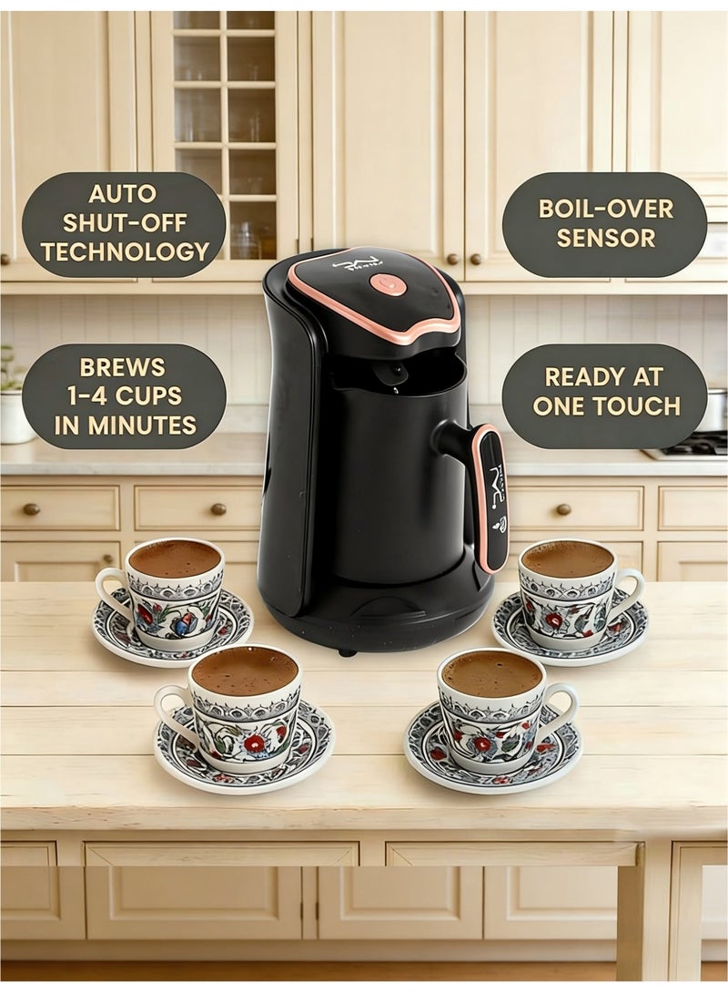 LAC LAICHY Electric Turkish & Greek Coffee Maker,500ml Capacity, 600W Electric Coffee Pot with Cook Sense Technology,Auto Shut Off,Black - Image 4